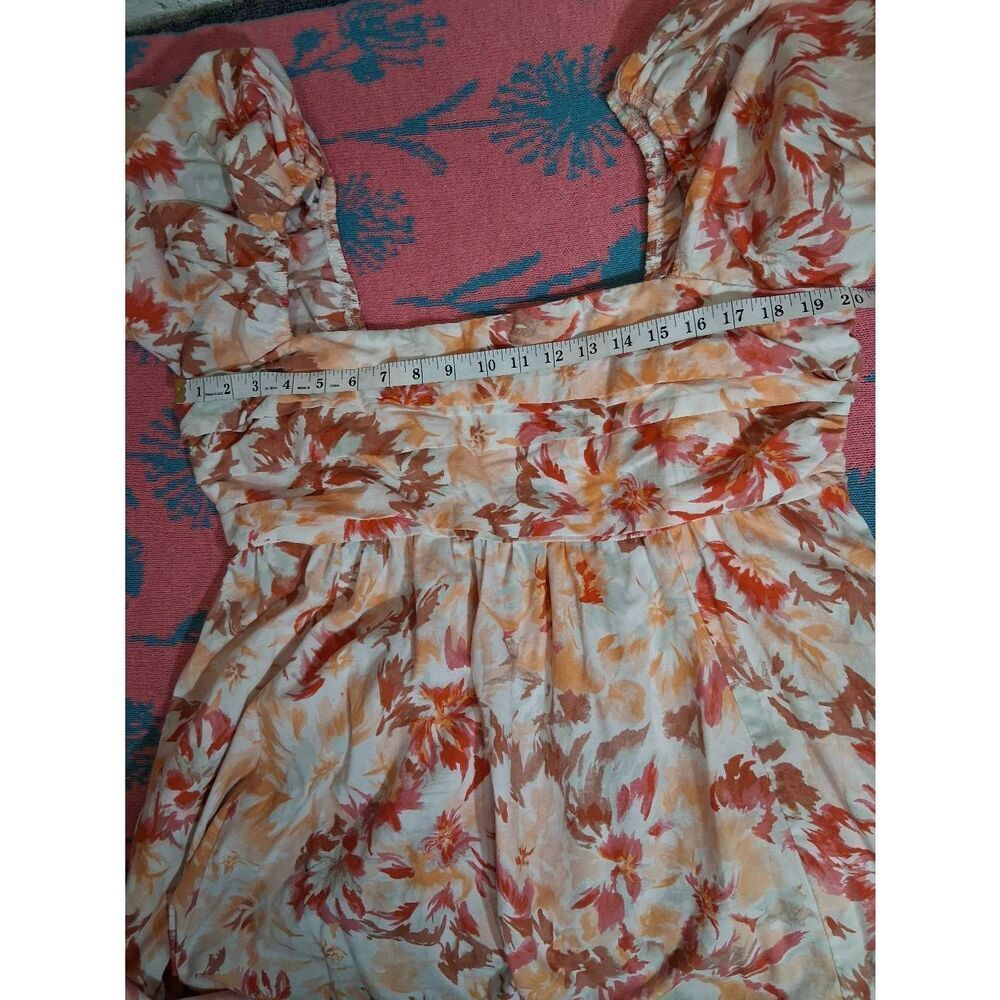American eagle womens xl puffer sleeve shirt dress floral - Picture 2 of 8